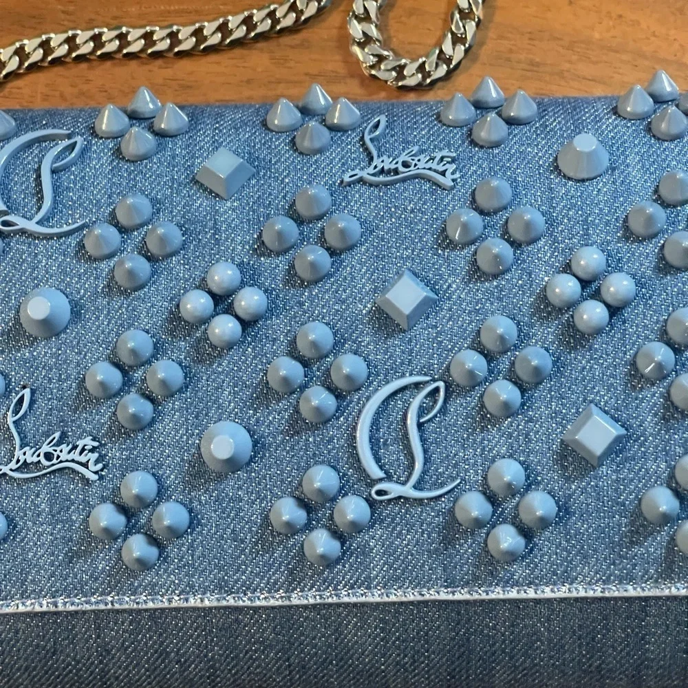 Christian Louboutin Blue Studded Crossbody Bag